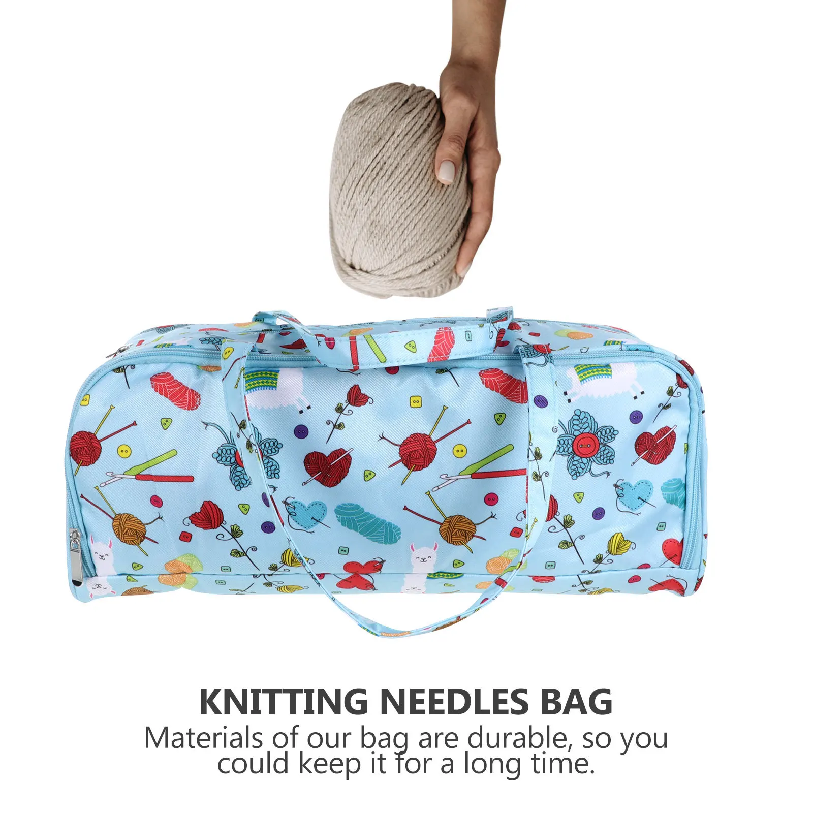 

Oxford Cloth Yarn Storage Bag Durable Large Capacity Tote Bag for Knitting Needles Handbag Portable Pouch Sewing Crafts