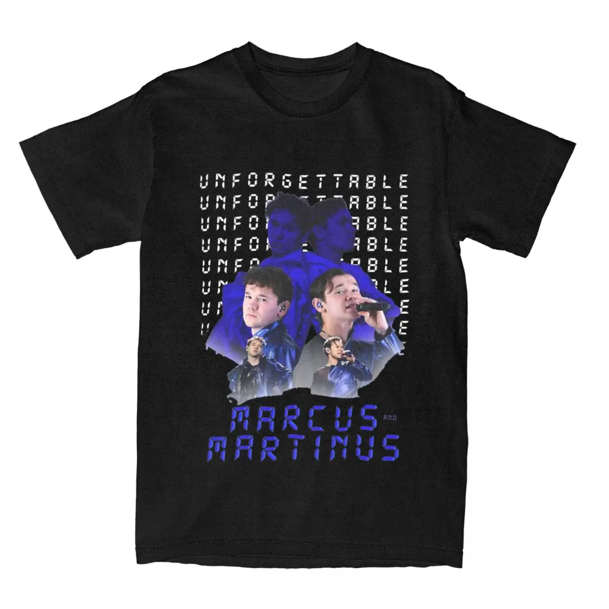 Men's Marcus Martinus Unforgettable Eurovision 2024 Sweden T Shirt Pure Cotton Clothing Funny Short Sleeve O Neck Tees T-Shirt