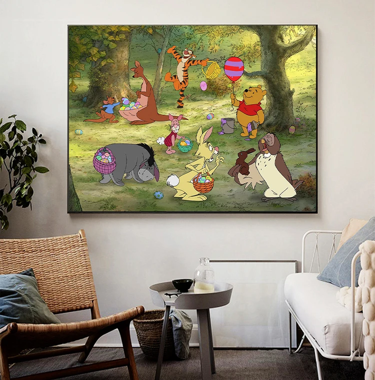 Disney DIY 5D Diamond Painting Winnie the Pooh and Tigger Mosaic Animals Go for an Outing Diamond Embroidery Art Home Decoration