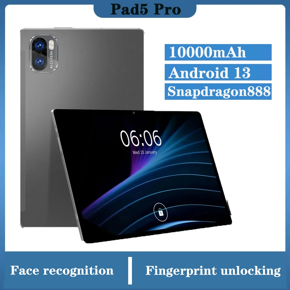 

2025 Pad 5 Pro Tablet 10.1inch Android 13 Snapdragon 8gen2 Xioaml Global Version 16GB+1024GB 10000mah 5G Dual SIM WIFI HD Screen