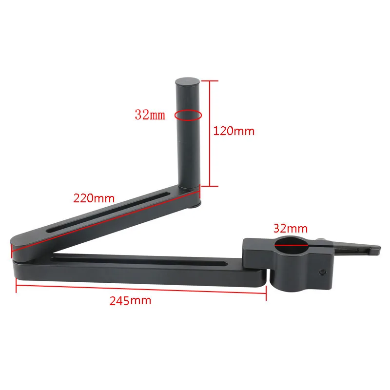 Universele Verstelbare Draairichting Arm Microscoop Beugel Tafelklem 50Mm 76Mm Voor Stereo Trinoculaire Microscoop Videocamera