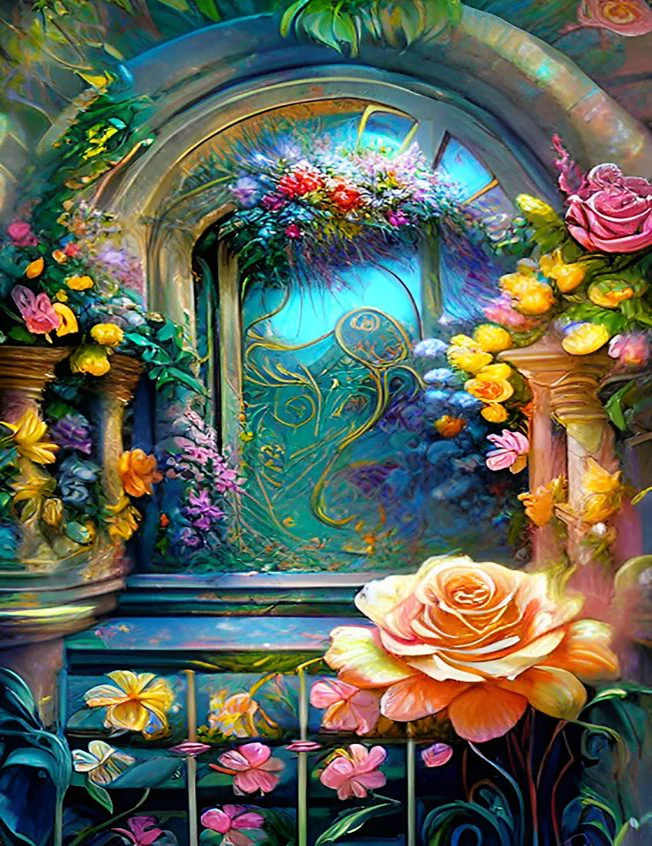 JMINE Div 5D Garden arch flower  Full Diamond Painting cross stitch kits art floral 3D paint by diamonds