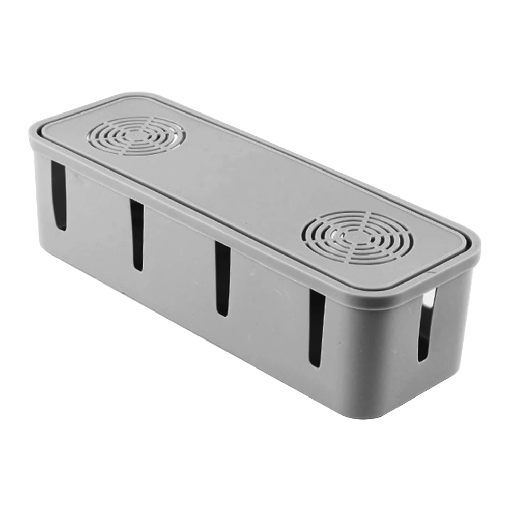 

Cable Organizer Box Plastic Socket Box for Desk Wire Container with Reserved Charging Home Office Storage