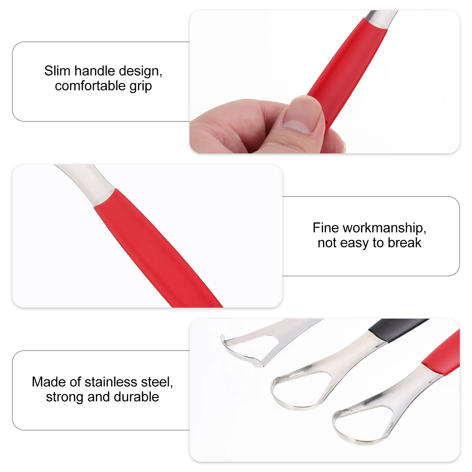

3pcs Cleaner al Care Supplies Tongue Cleaner Stainless Steel PP Material Breath Tongue Brush Freshener Adult Use