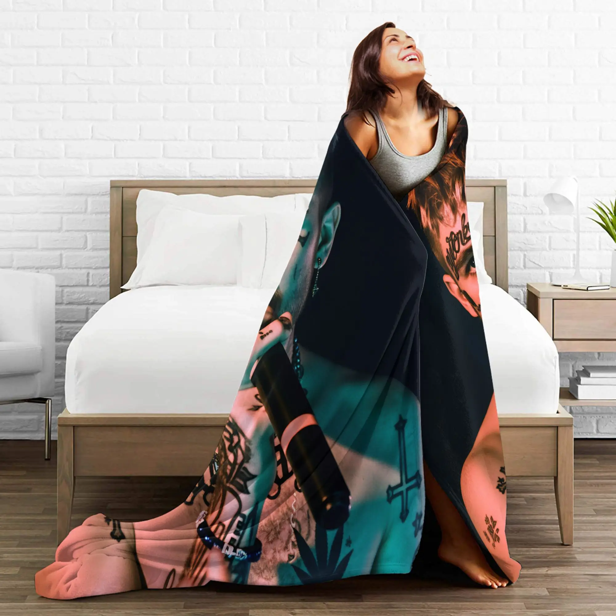 حار المغني بطانية مطبوعة ليل اللمحة التخييم الفانيلا الفراش يلقي ل الأريكة السرير الدافئة لينة مخصصة جودة المفرش هدية