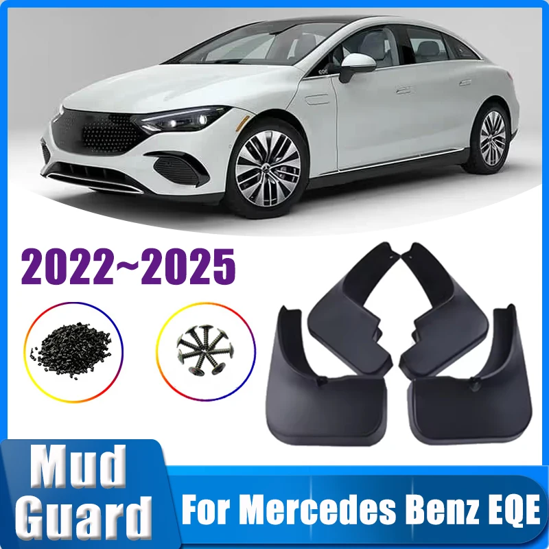 

For Mercedes Benz EQE 2024 2022~2025 V295 350 450+ 4PCS Sedan Car Front Mudguards Mud Rear Muds Guard Flaps Fenders Accessories