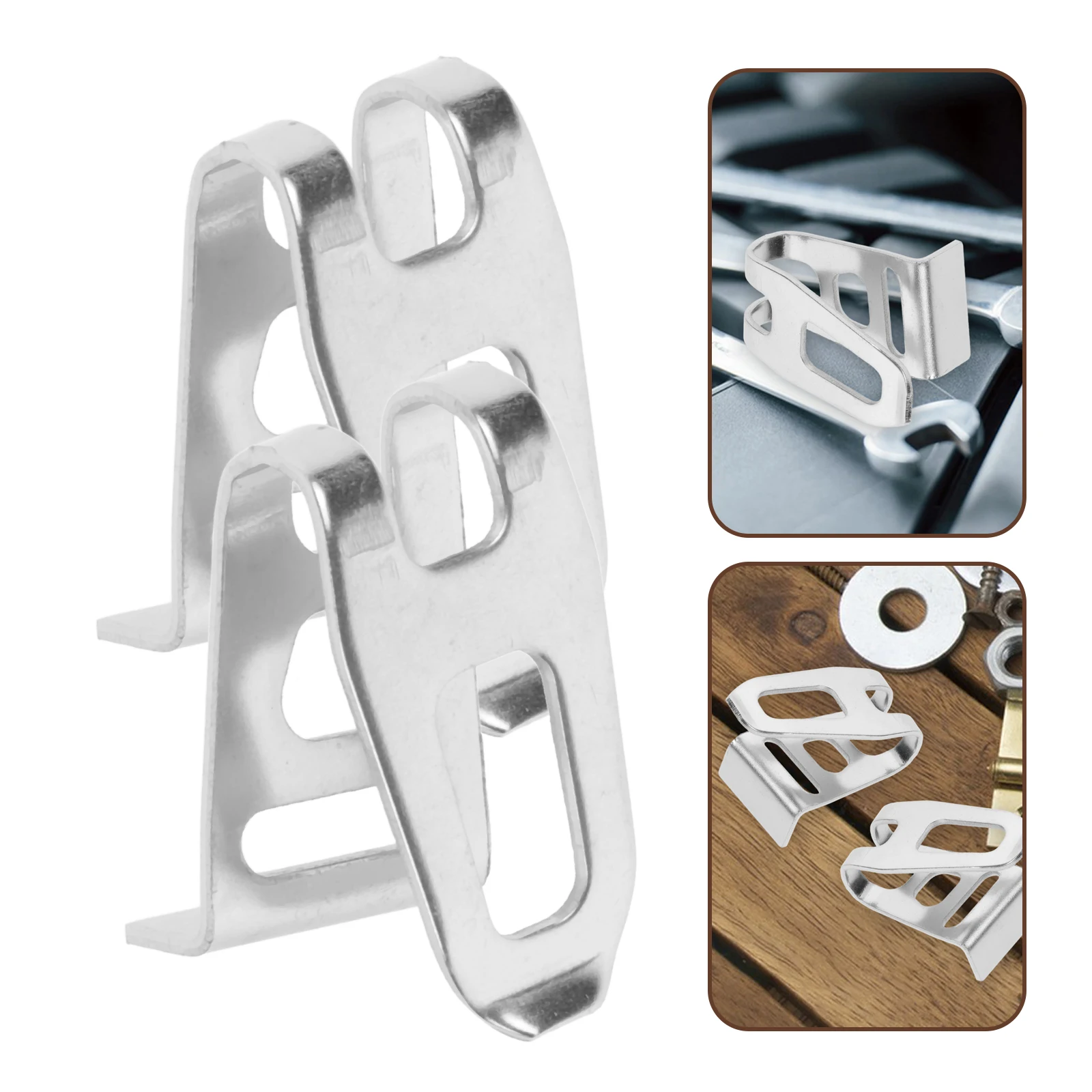 

2pcs Power For Drill Driver Stainless Steel Key Holder Durable Heavy Duty Drill Hanger With Tape Measure Holder