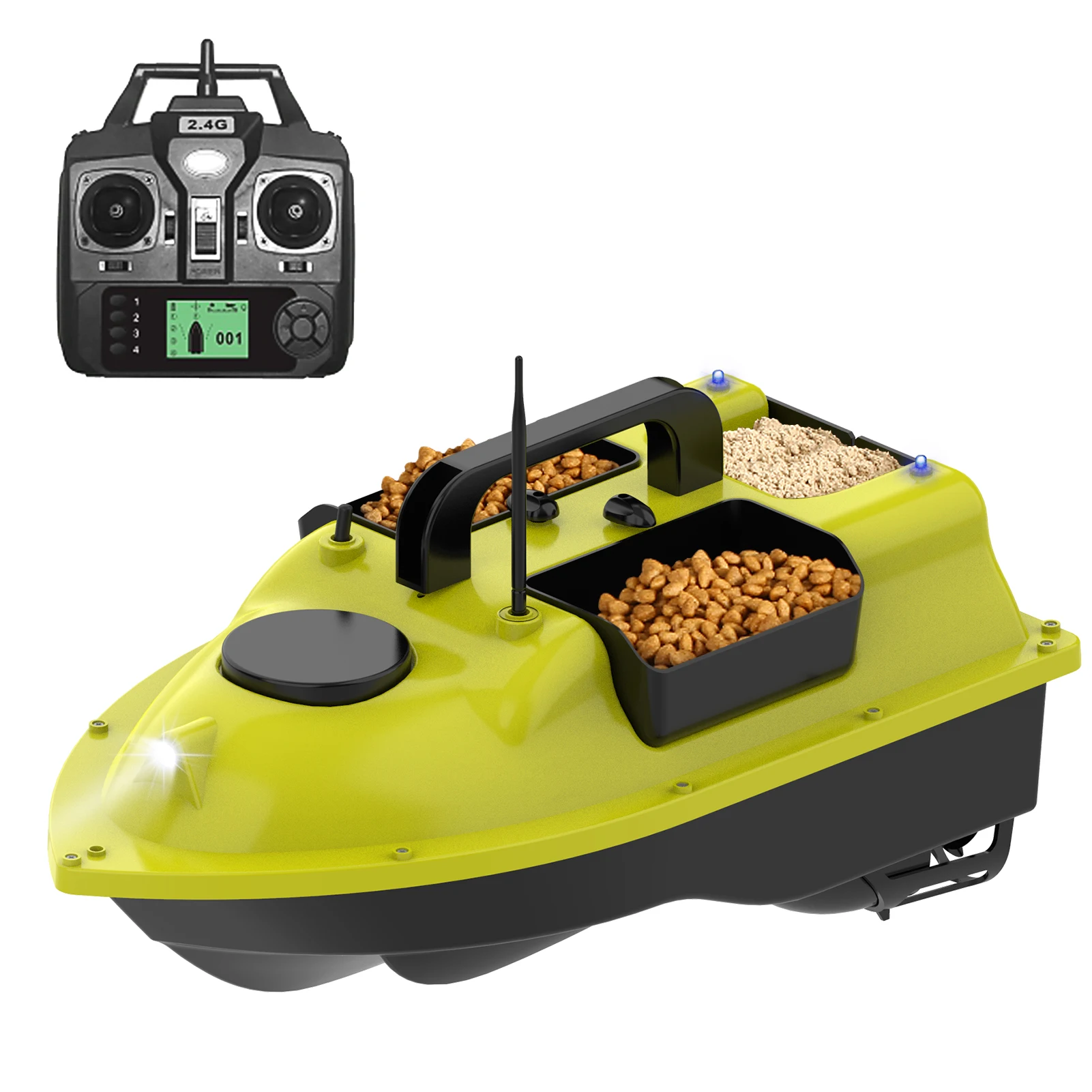 D18B GPS Fishing Bait Boat with 3 Bait Containers Automatic Bait Boat 400-500M Wireless Remote Range Outdoor Fishing RC Boat