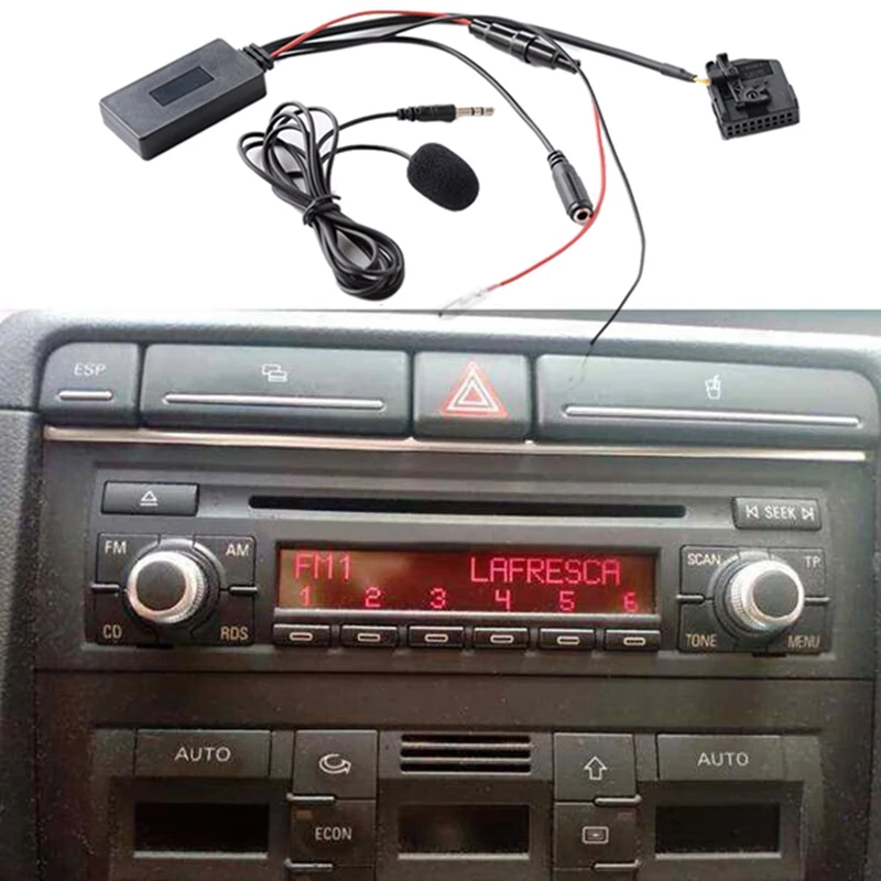 Car Wireless Bluetooth Audio Adapter Handsfree MIC AUX Cable MFD2 RNS2 For 18Pin For Touareg Golf