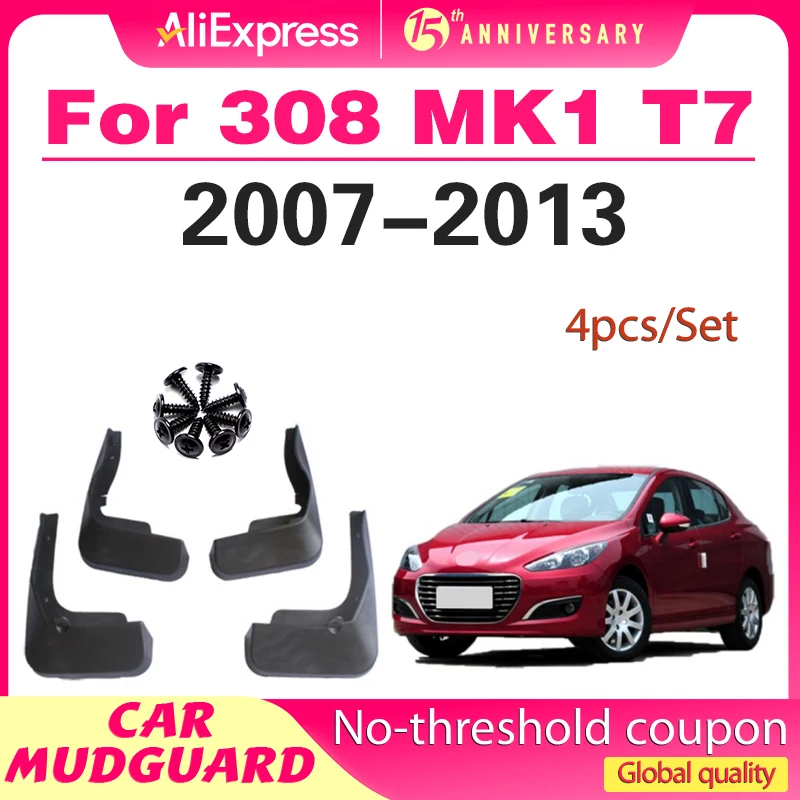 

Car Mudguards For Peugeot 308 I MK1 T7 2007~2013 Auto Anti-splash Mud Guard Flaps Splas Splash Guard Fenders Cars Accessories