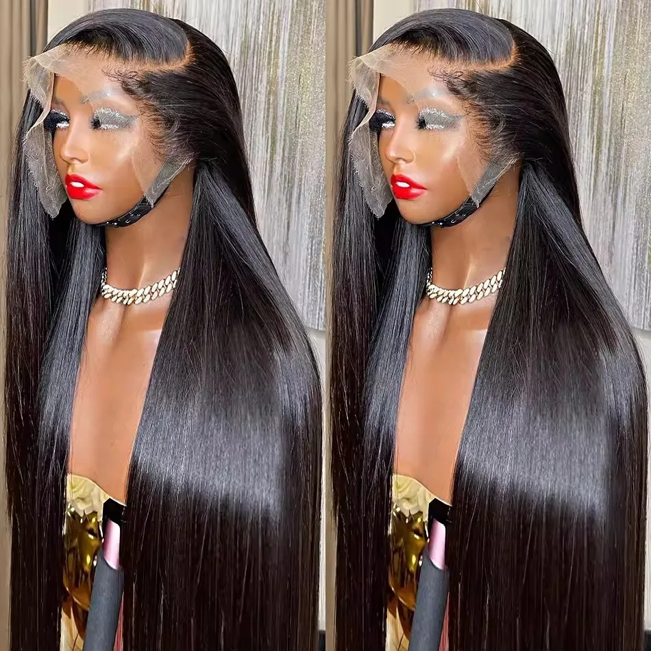 

Парик из натуральных волос Bone Straight, плотность 250, 30-40 дюймов, для чернокожих женщин, 13X4 13X6 HD прямой кружевной фронтальный парик Remy, предварительно сформированный