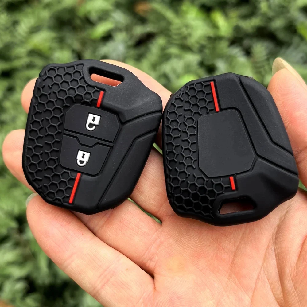 2025 silicone caso chave do carro capa para isuzu d max mu-x v-cross caminhão 2 botão acessórios do carro capa chave titular escudo pele fob