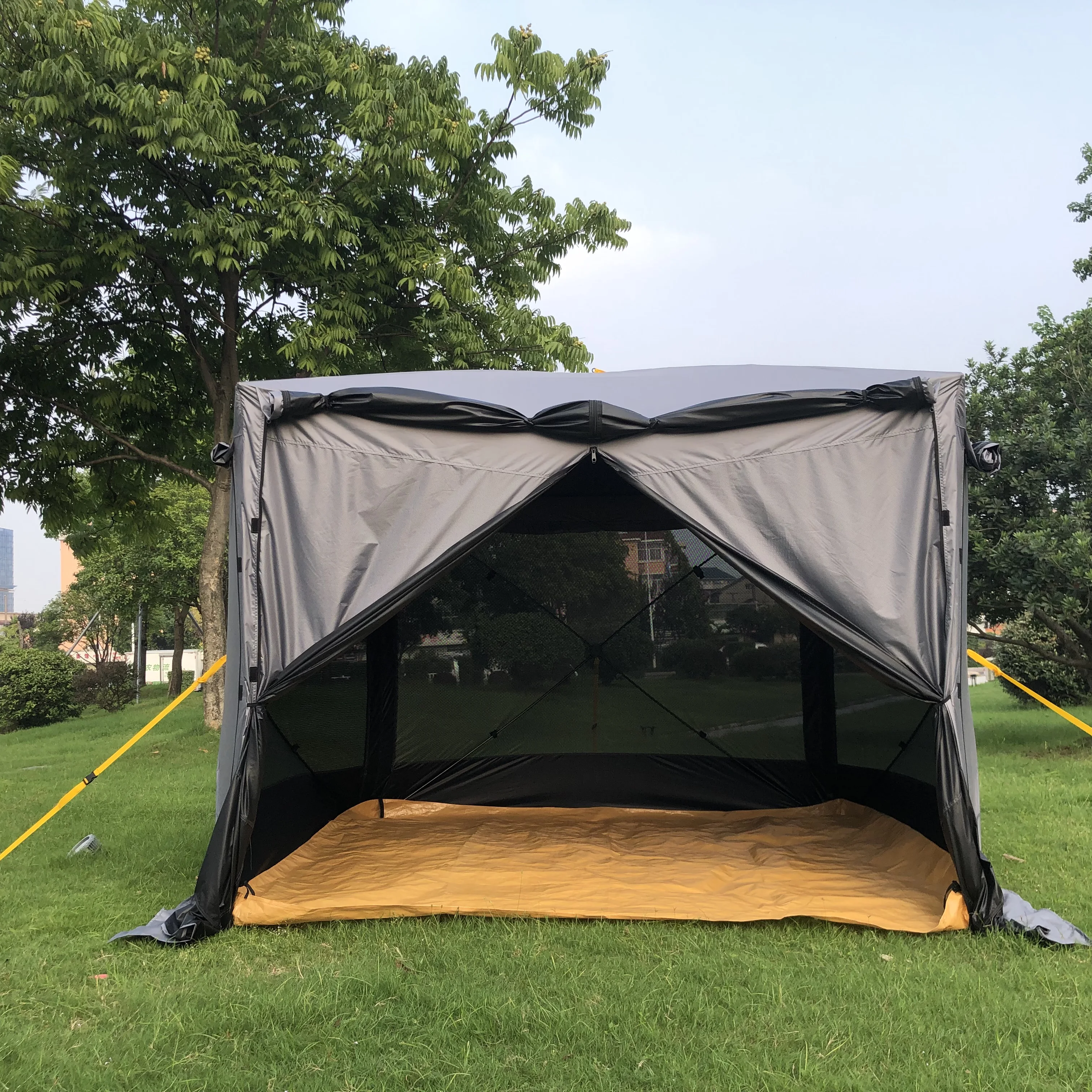 2026 Wholesale Automatic Four-Season Desert Camouflage  Tent with Large Space HUB Sun Block Privacy Quick Set Pop-Up Shelter Out