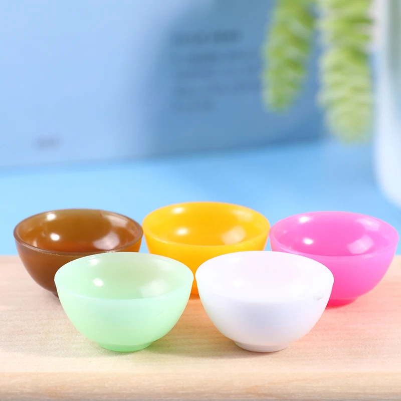 5pcs 1:12 Dollhouse Miniature Round Bowl Model Kitchen Dinning Accessories For Doll House Decor Kids Toys Gift