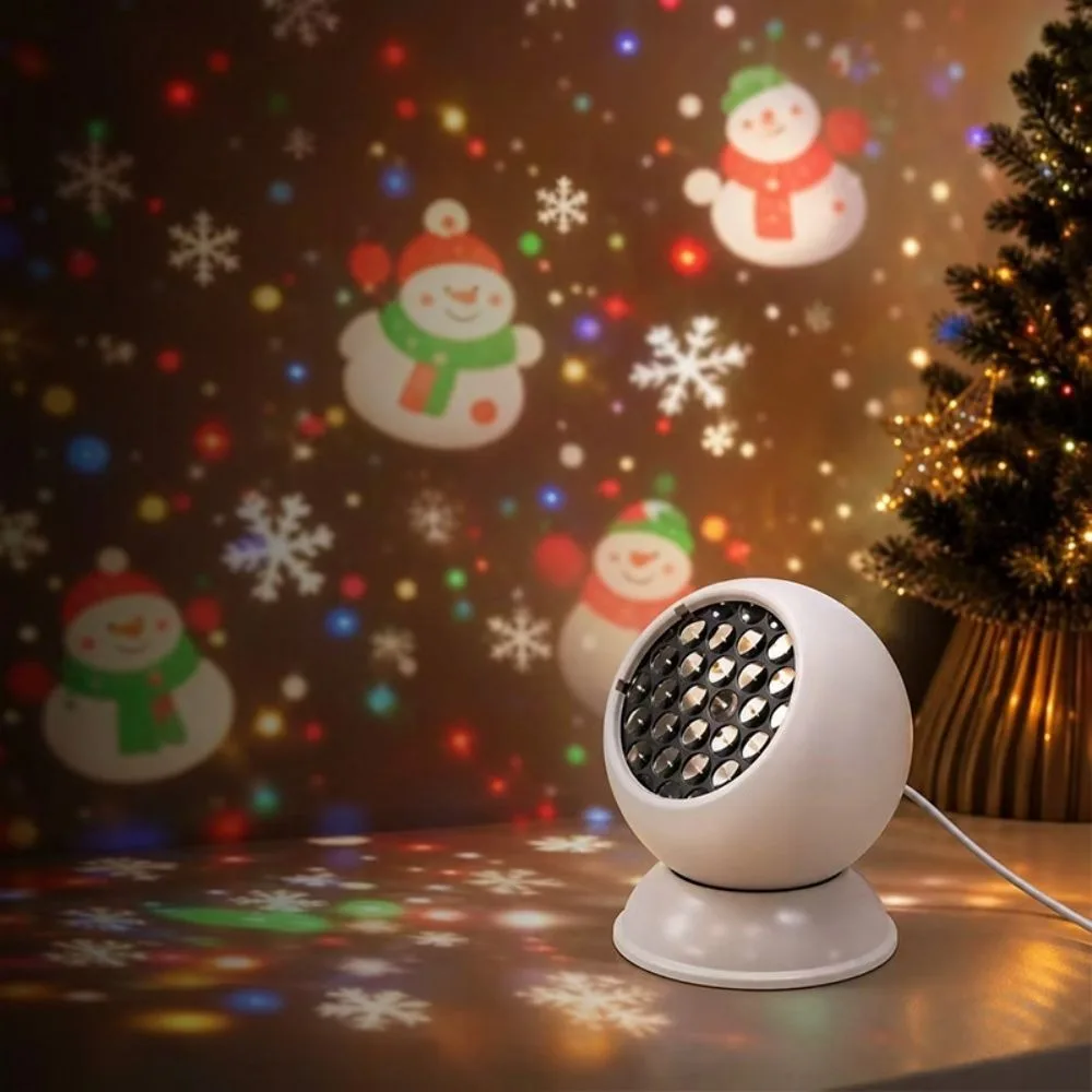 360° Rotation Ocean Projector Light LED Lighting USB Charging/Plug-in Power Christmas Snowflake Ambient Projection Light