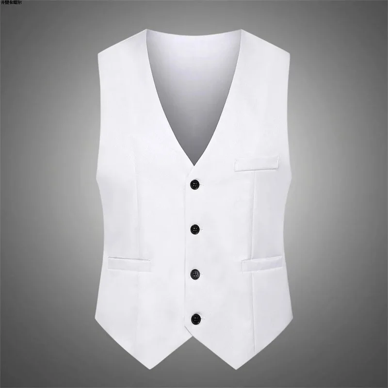 Women Blazer Vest 2025 Spring Summer New White V-neck Cardigan Vest Women's Sleeveless Top Lady Sleeveless Jacket ﻿