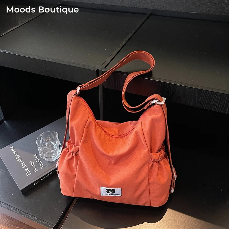 

Multifunctional Fashion Backpacks For Women Nylon Fabric Pure Color Large Capacity Travelling Shopping Shoulder Tote Bag Female