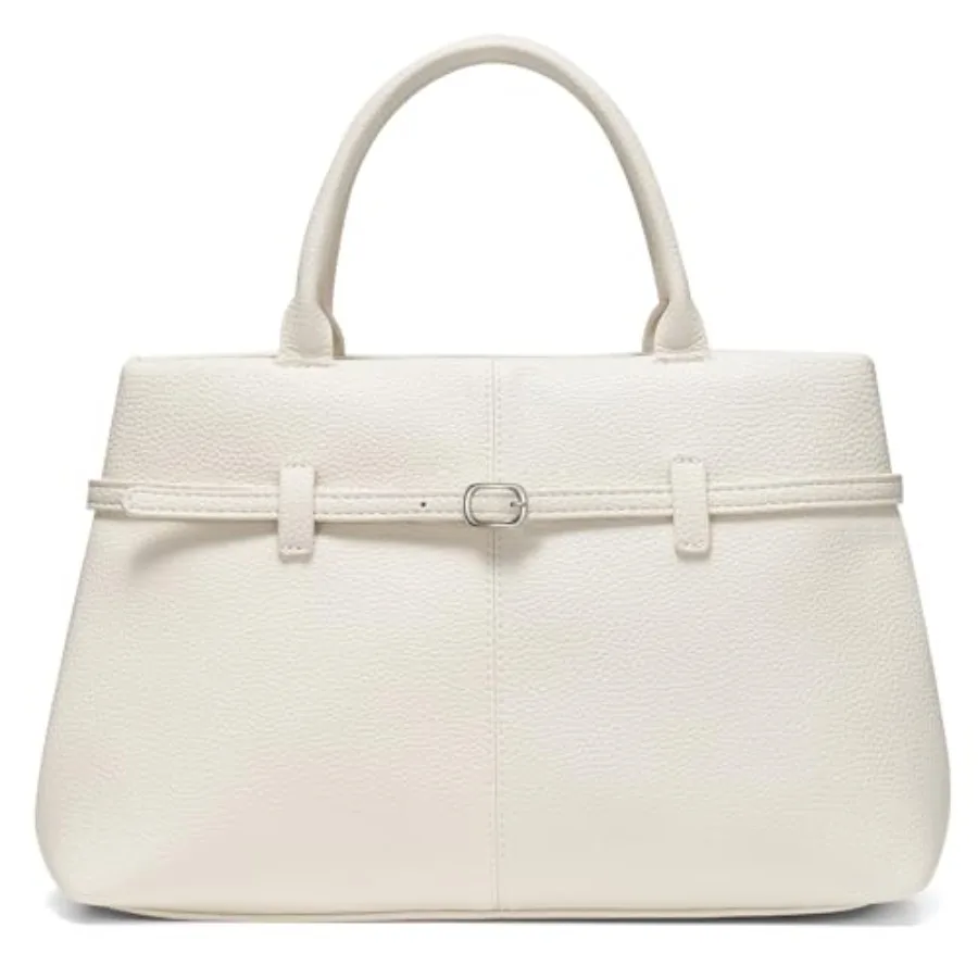 

CHUNLI Satchel Purses for Women Medium Crossbody Handbag with Detachable Shoulder Straps Ladies Vegan Leather Top Handle Work B