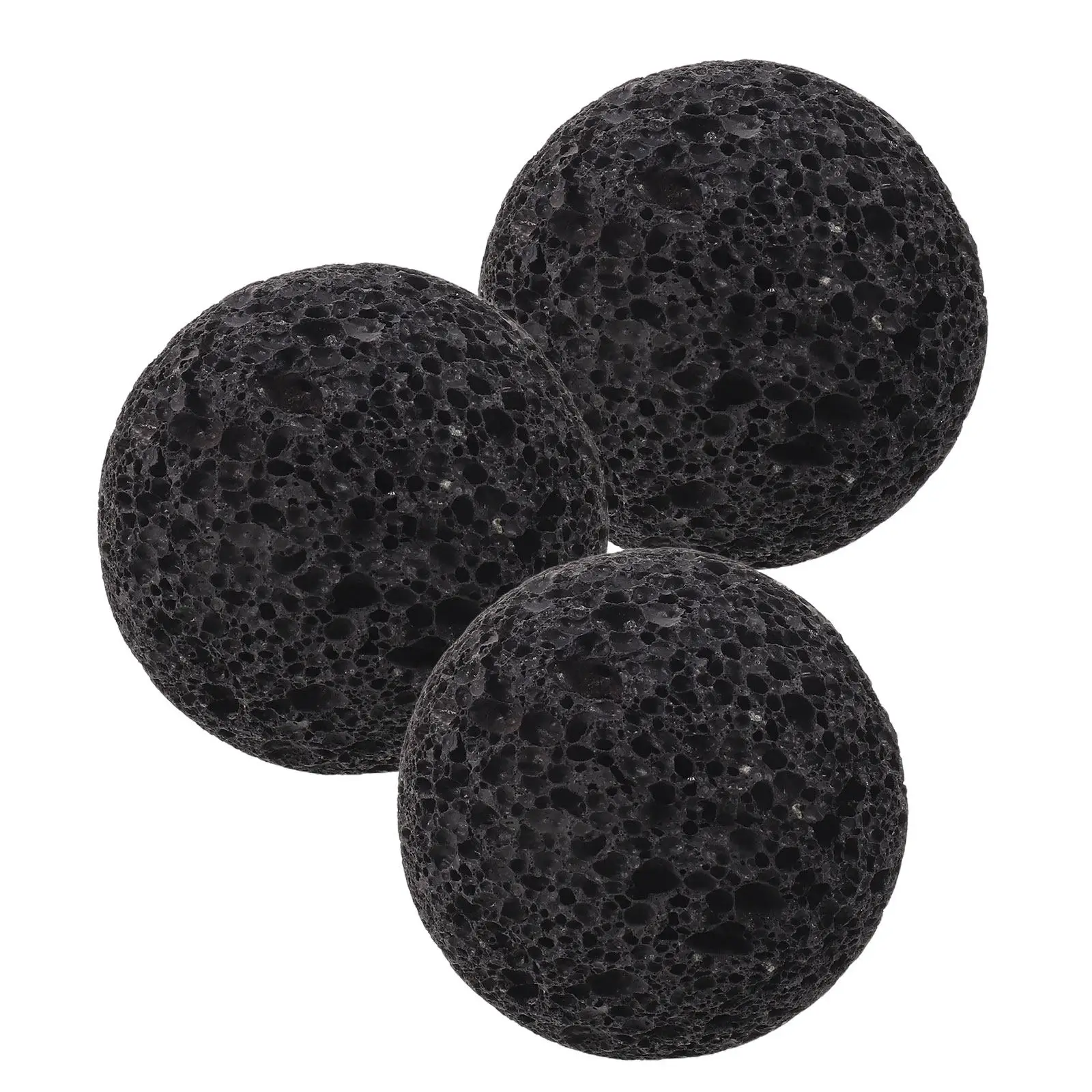 3Pcs Volcanic Lava Rock Decor Balls Neutral Natural Bowl Filler for Living Room Centerpiece Fireplace Vase Coffee Table
