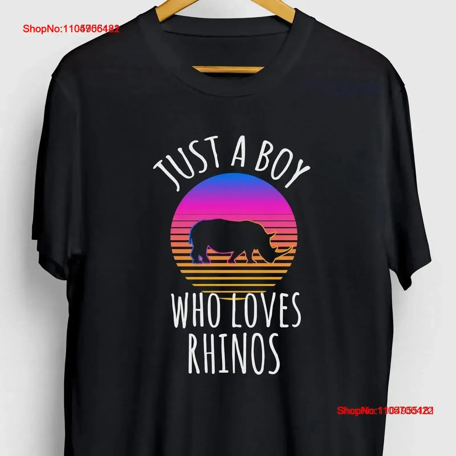 Rhino T Shirt Rhinoceros Zoo Just A Boy Who Loves Rhinos Youth vintage Washed homme Top For Everyday Wear Versatile Stretched