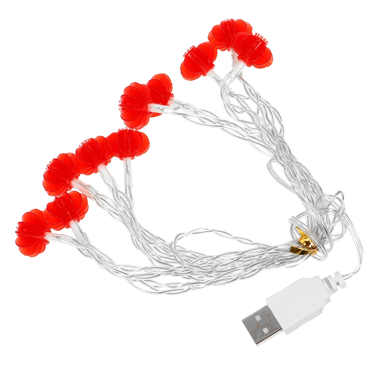 1 قطعة 6 سنتيمتر الأحمر فانوس أضواء الزخرفية 2 متر 10 المصابيح Usb التوصيل Led سلسلة ضوء لقضاء عطلة حفل زفاف حديقة الديكور احتفالي