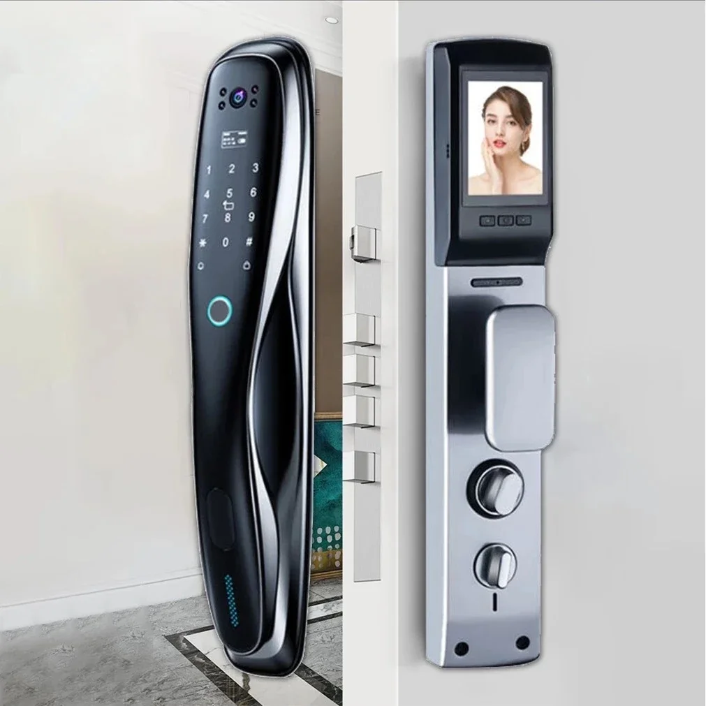 Automatic intelligent visual cat eye anti-theft door app remote control fingerprint password lock card smart lock