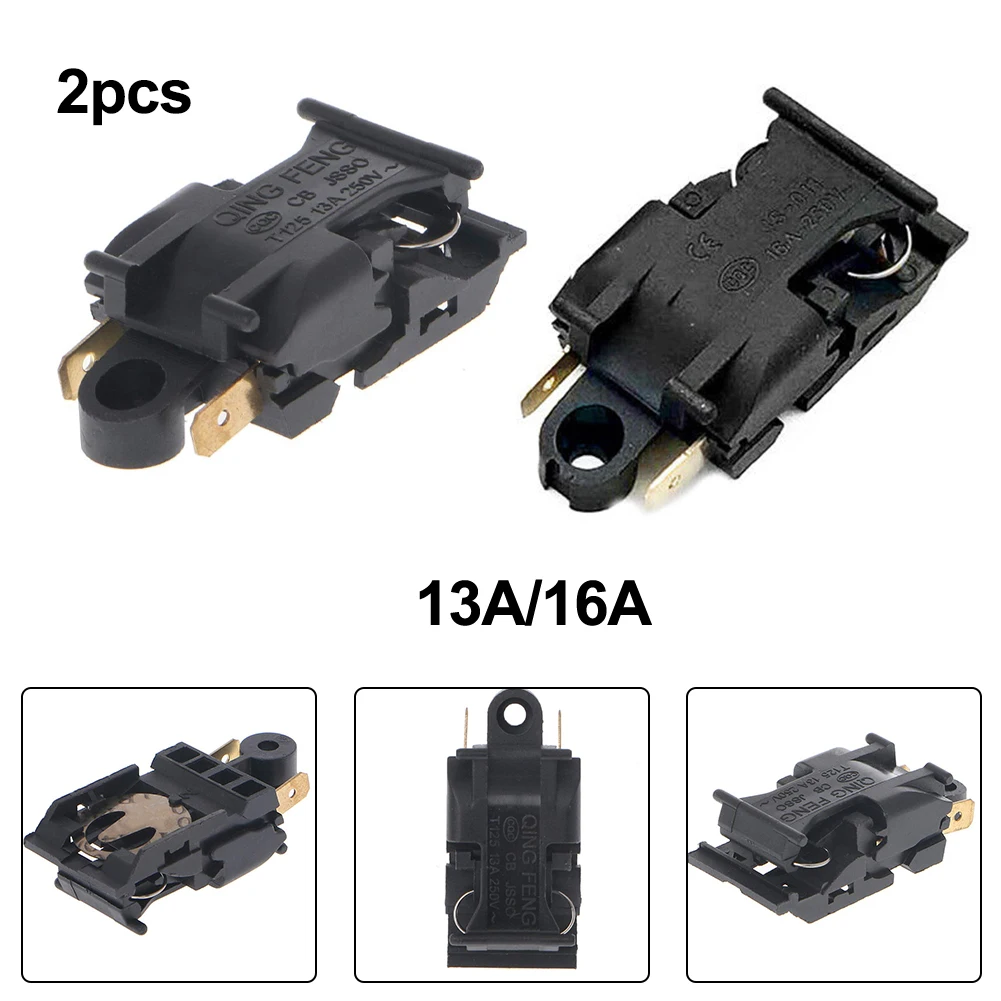 Set of 2 Thermostat Switches for Electric Kettles 13A and 16A 250V with 2 Pin Terminals Designed for Steam Regulation