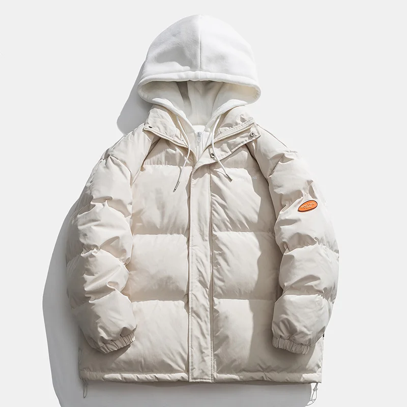 Jaqueta de inverno agradável homens parkas engrossar casaco quente dos homens casacos com capuz cor sólida parka casaco moda feminina nova streetwear