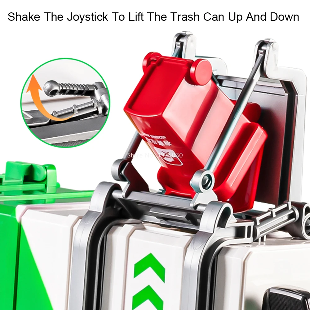 1:24 ضغط التضخم القمامة سيارات لعبة نموذج سبيكة دييكاست الأبواب فتح شاحنة الصرف الصحي المصغرة لهدايا مهرجان الطفل #6