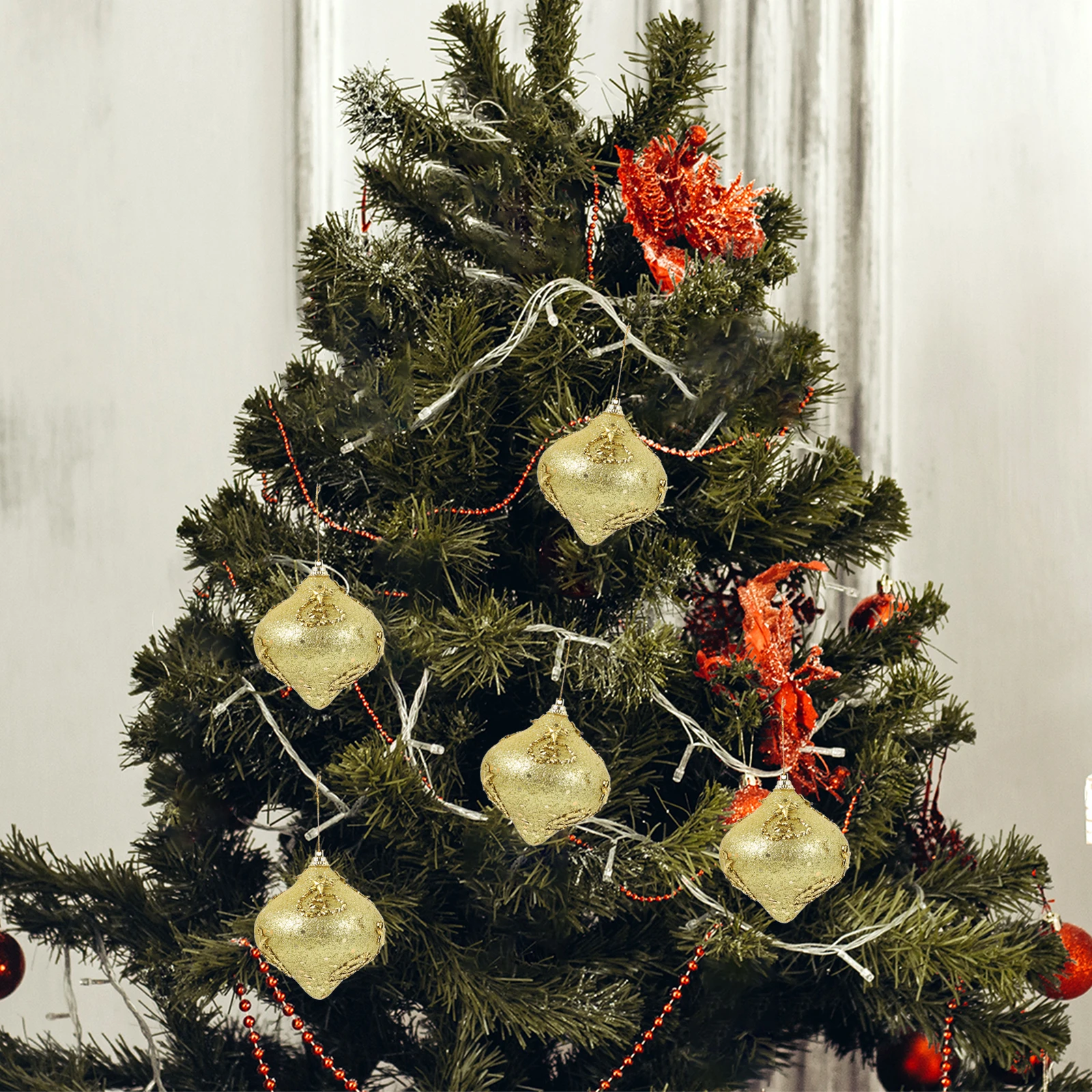 

30Pcs Xmas Glitter Ball Ornament Party Decoration Christmas Tree Pendant Home Holiday Supplies Xmas Ball Christmas Tree Ornament