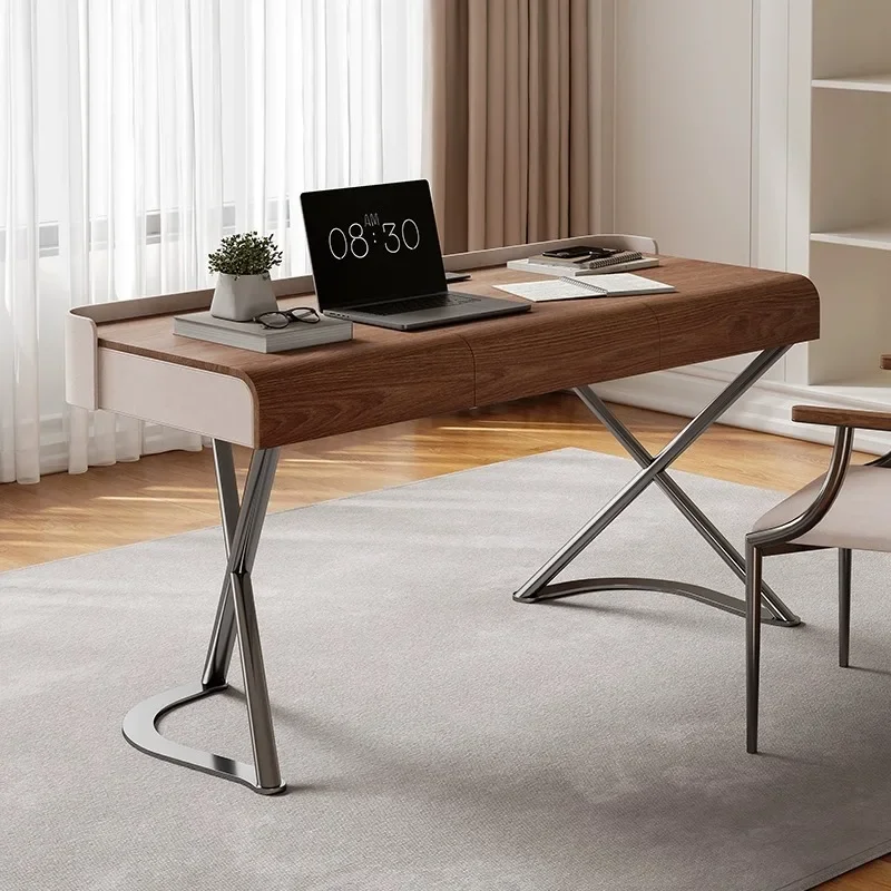 

Легкий роскошный современный письменный стол и стул из цельного дерева, простой верстак для домашнего офиса, компьютерный настольный стол
