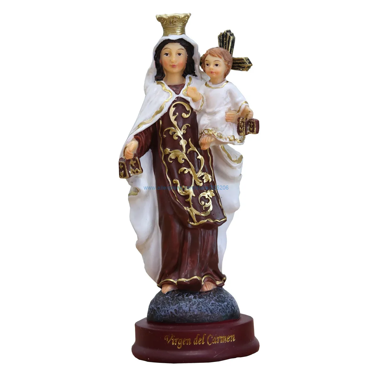 

Our Lady of Mount Carmel Statue Virgin Catholic Religious Figurine Tabletop Home Office Decor