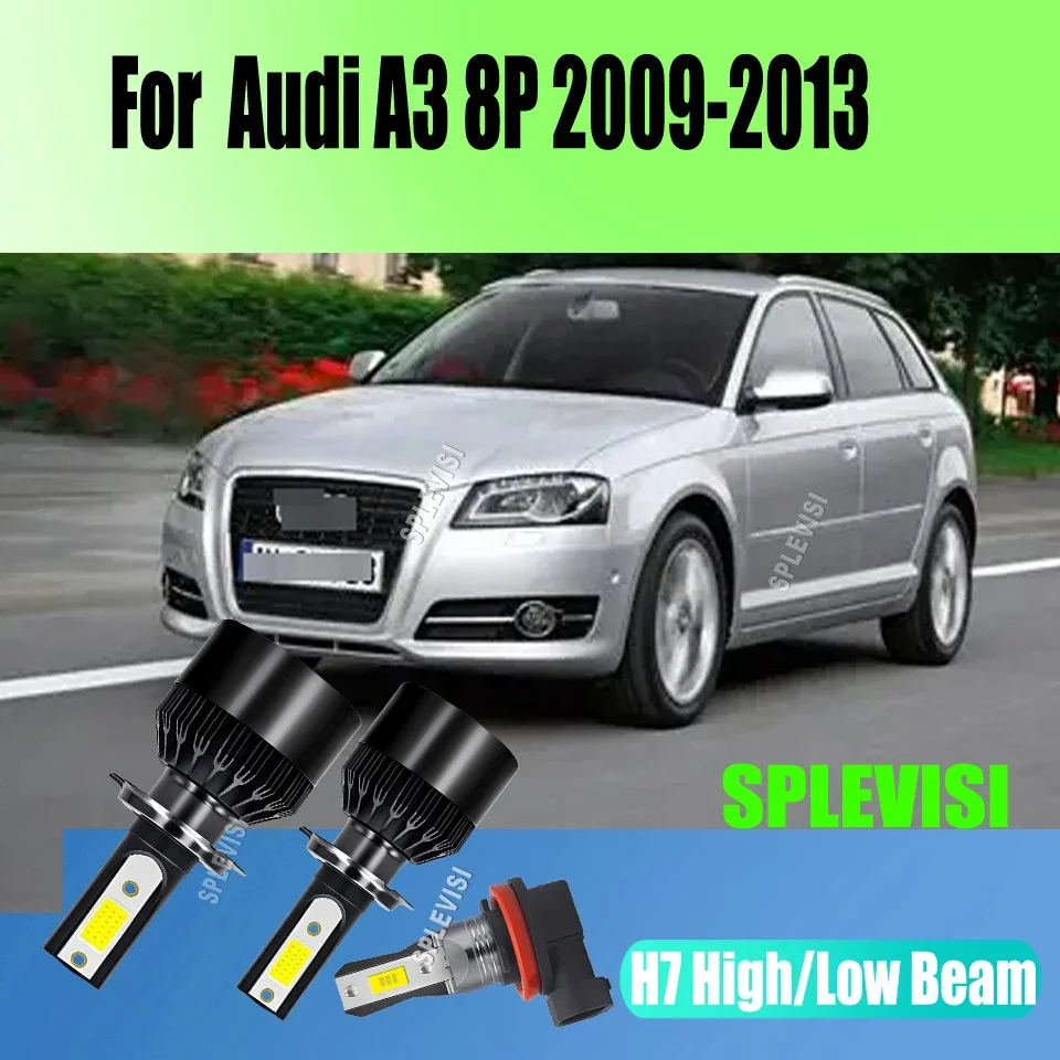The Clear Winner in Brightness & Longevity LED Headlight Hi Low Fog H7 H7 H11 Bulbs For Audi A3 8P 2009 2010 2011 2012 2013