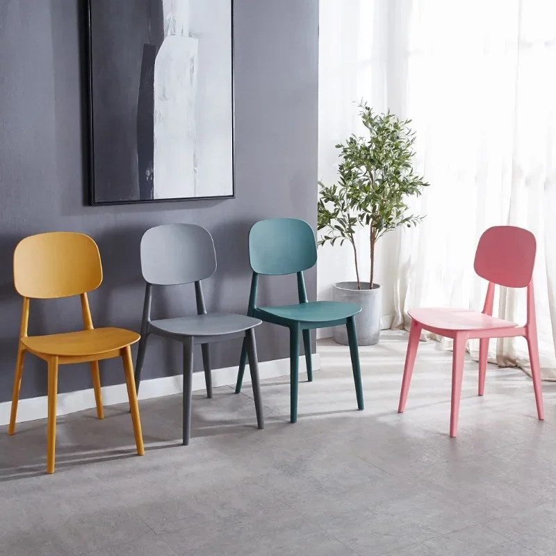 One-piece plastic dining chair, cake dessert shop, milk tea shop, fast food chair can be stacked canteen chair
