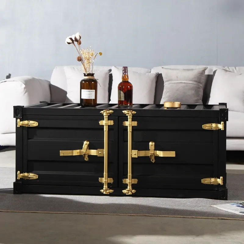 American wrought iron coffee table, bar restaurant, creative leisure, painted iron cabinet, industrial style retro table 3