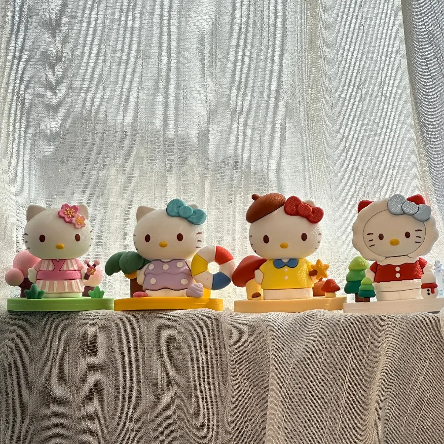 

Genuine Hello Kitty Four Seasons Style Blind Box Trendy Toys Anime Cartoon Birthday Gift Action Figures Desktop Decor Kid Toys