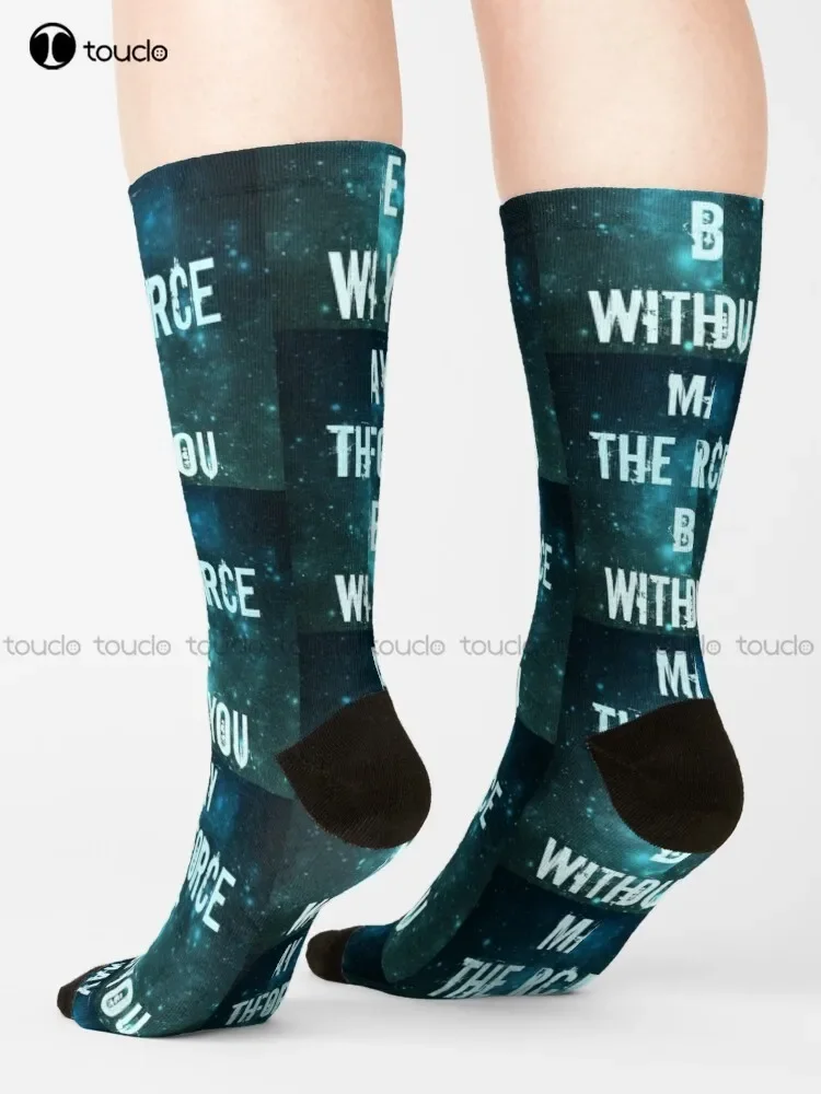 May The Force Be With You.  Socks White Socks Women Christmas Gift Unisex Adult Teen Youth Socks Custom 360° Digital Print