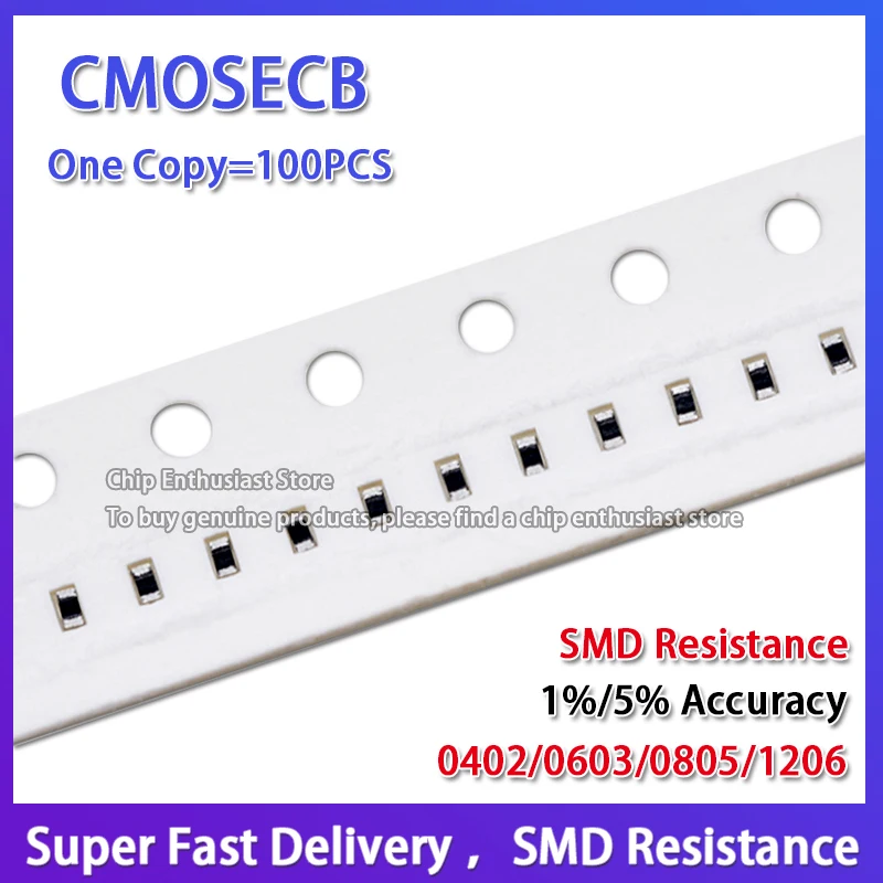 100PCS 0402Resistance 100R 100R Chip Resistor 1/16W Accuracy1% 1.0X0.5MM SMD 1005