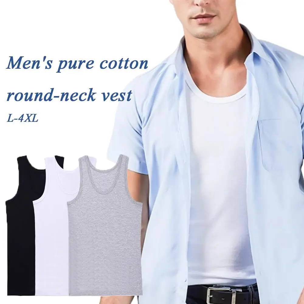 Hot Summer Men Tank Top Male Clothes Basic Elastic Sleeveless Shirt Pure Cotton Man Braces T-shirt Bodybuilding Fitness T-shirt - Image 2