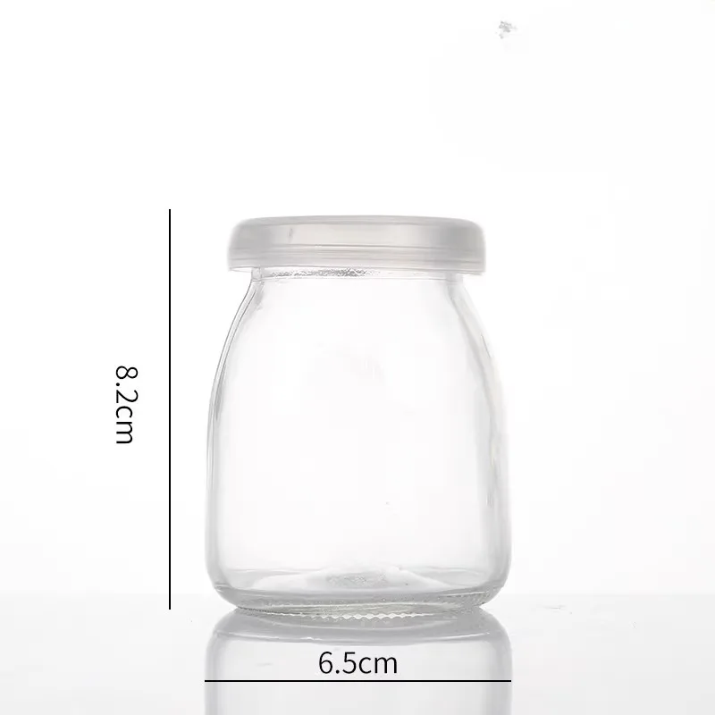 Mini Pudding Jars Cute Wishing Glass Bottle Storage Cups with Lid High Temperature Resistant Homemade Jam Jar Yogurt Container