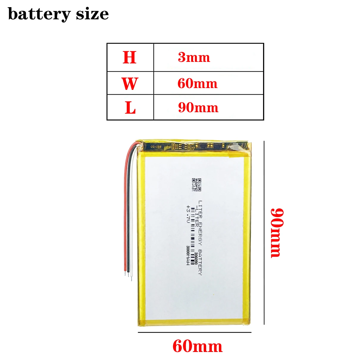 3 line 3.7V / lithium polymer batteries 306090 / containing 3000mAh / 7 inch Tablet PC Universal Battery LI