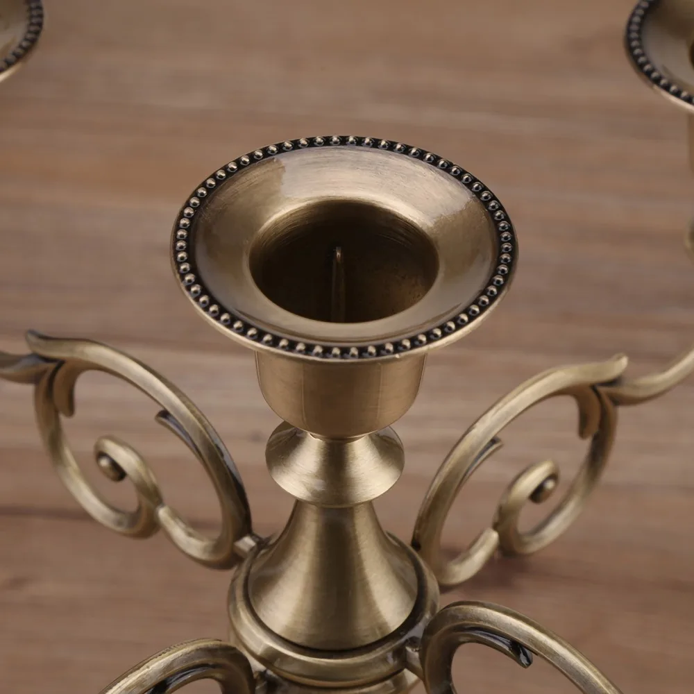 Candelabras 5 Arms 5 Arms Candle Holder Bronze 10 Inch 5 Branches Candlestick Centerpiece Alloy Alloy Candelabra Home Decor