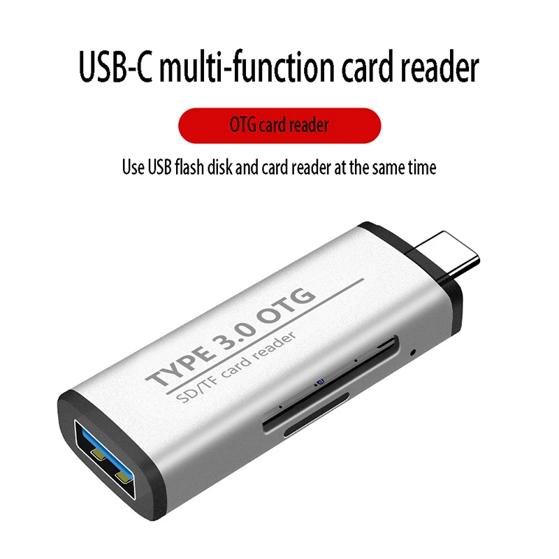 GRWIBEOU TYPE-C To SD Micro SD/TF Adapter USB 3.0 Card Reader Laptop Accessory OTG Card Reader Smart Memory SD Card Reader