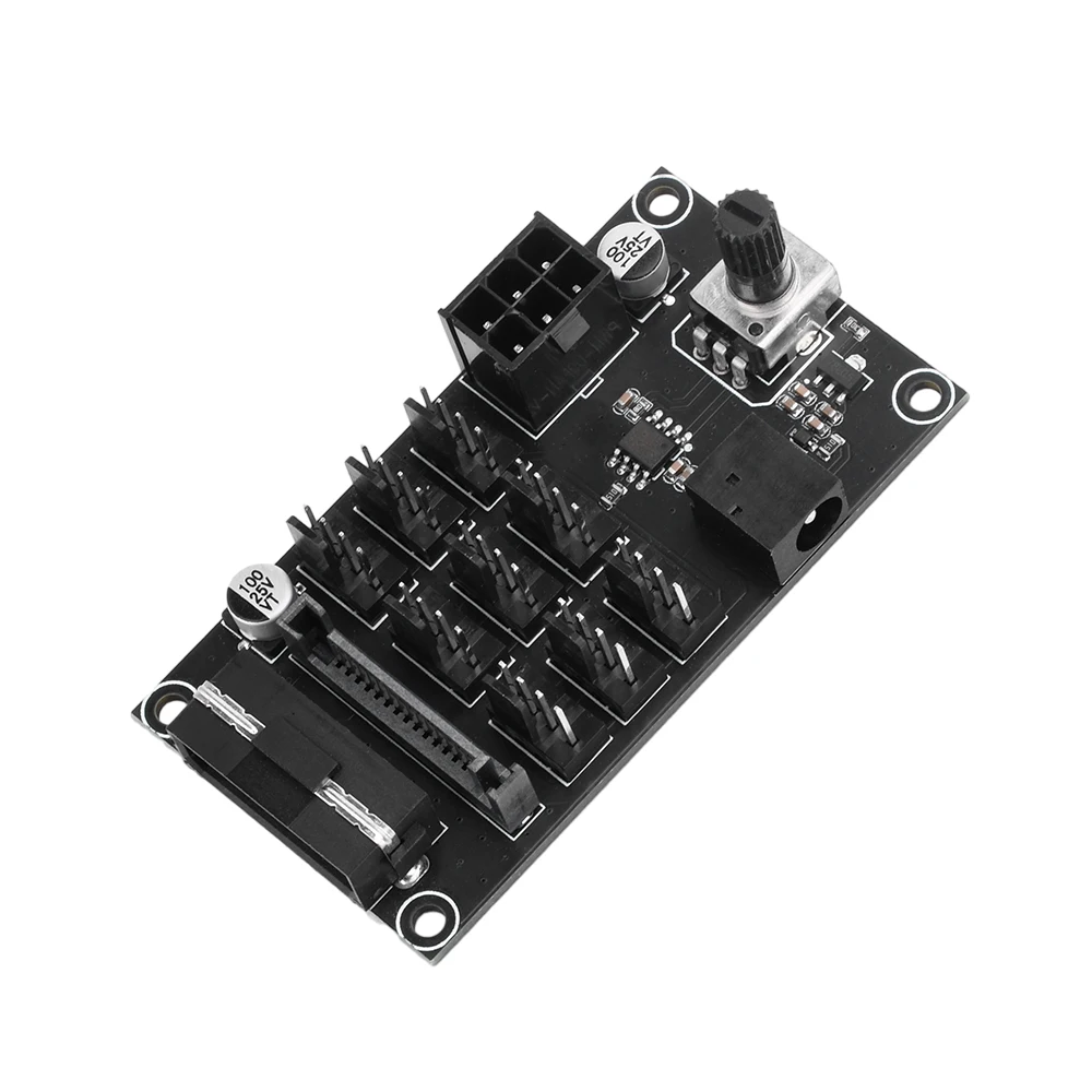 9-way High-power Fan Hub Controller Computer Chassis PWM Violent Fan Speed Controller Noise Reduction SATA Graphics Card