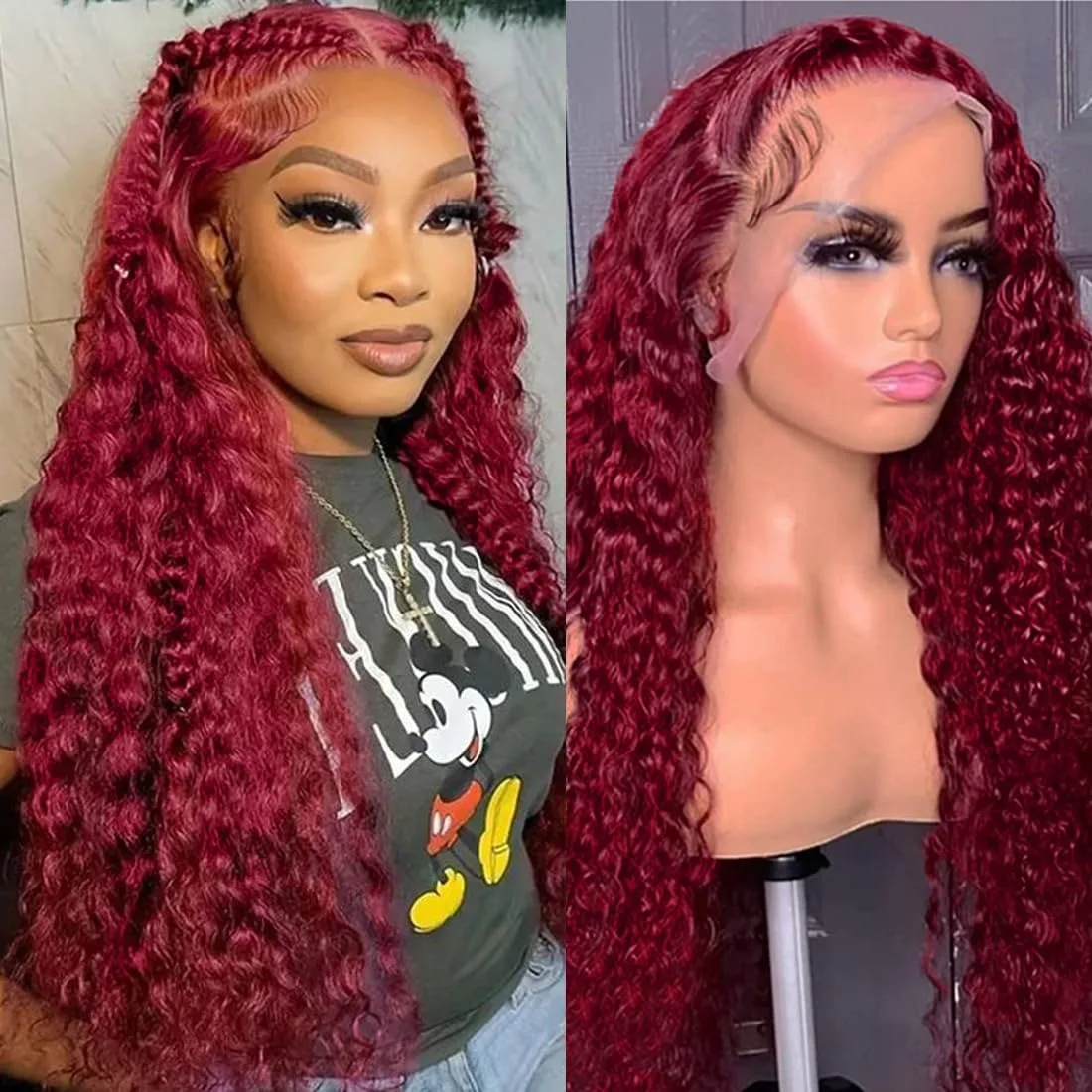 

Burgundy Human Hair Wig 13x6 Lace Frontal Wigs For Women Brazilian 30 Inch 13x4 Deep Wave Lace Front Human Hair Wigs 200 Density