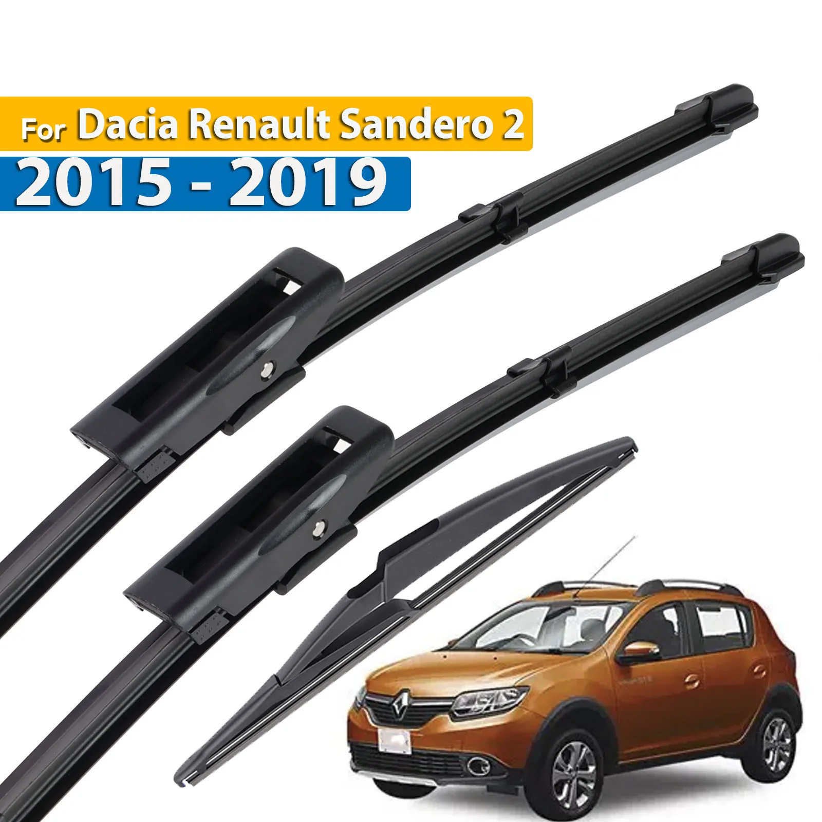 Erick\'s Wiper Front & Rear Wiper Blades Set For Dacia Renault Sandero 2015 - 2019 Windshield Windscreen Window Brush 22\