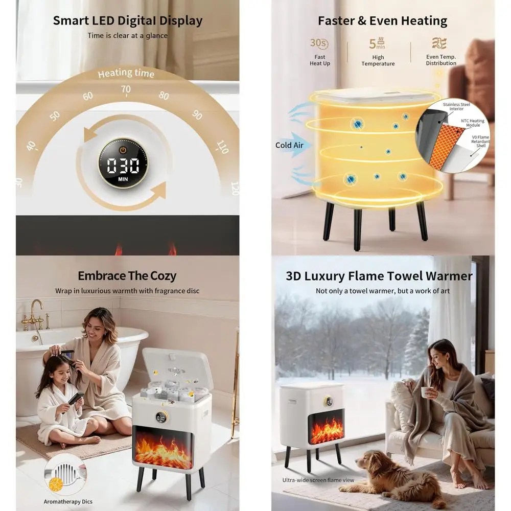 

Большой роскошный подогреватель для полотенец объемом 25 л с 3D-эффектом, автоматическим отключением, идеально подходит для полотенец, халатов, одеял, цвет слоновой кости