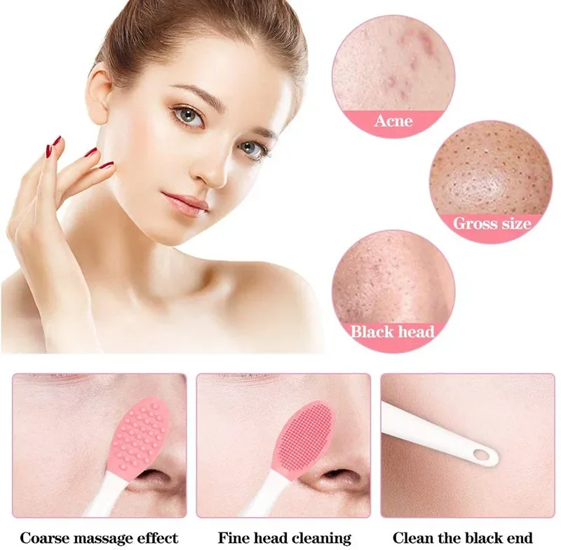 ميني بيوتي لينة التنظيف العميق مقشر 1 قطعة سيليكون فرشاة تنظيف الوجه الوجه الأنف المسام العميقة العناية بالبشرة فرك المطهر أداة #5