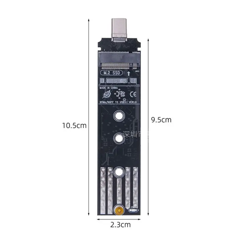 M. 2 Dual Protocol Universal NGFF Direct Insertion NVMe to USB3.1 External Adapter Type-A Type-C RTL9210B Chip