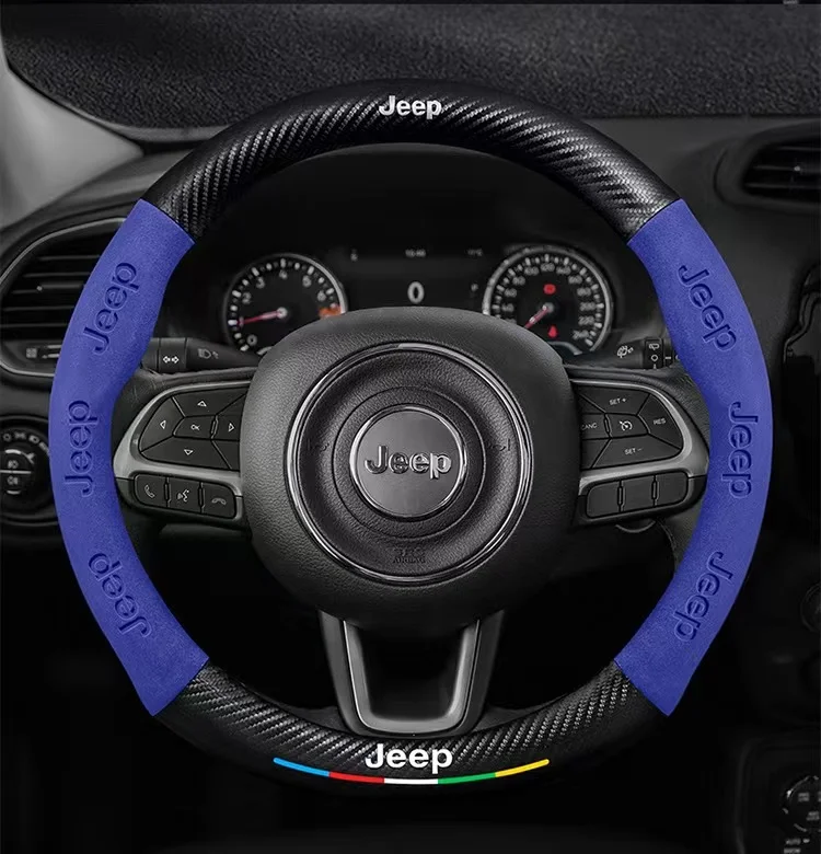 Car Steering Wheel Cover For Jeep Grand Cherokee XJ Renegade Compass Wrangler JK TJ Patriot SRT Trail Hawk Auto Accessories